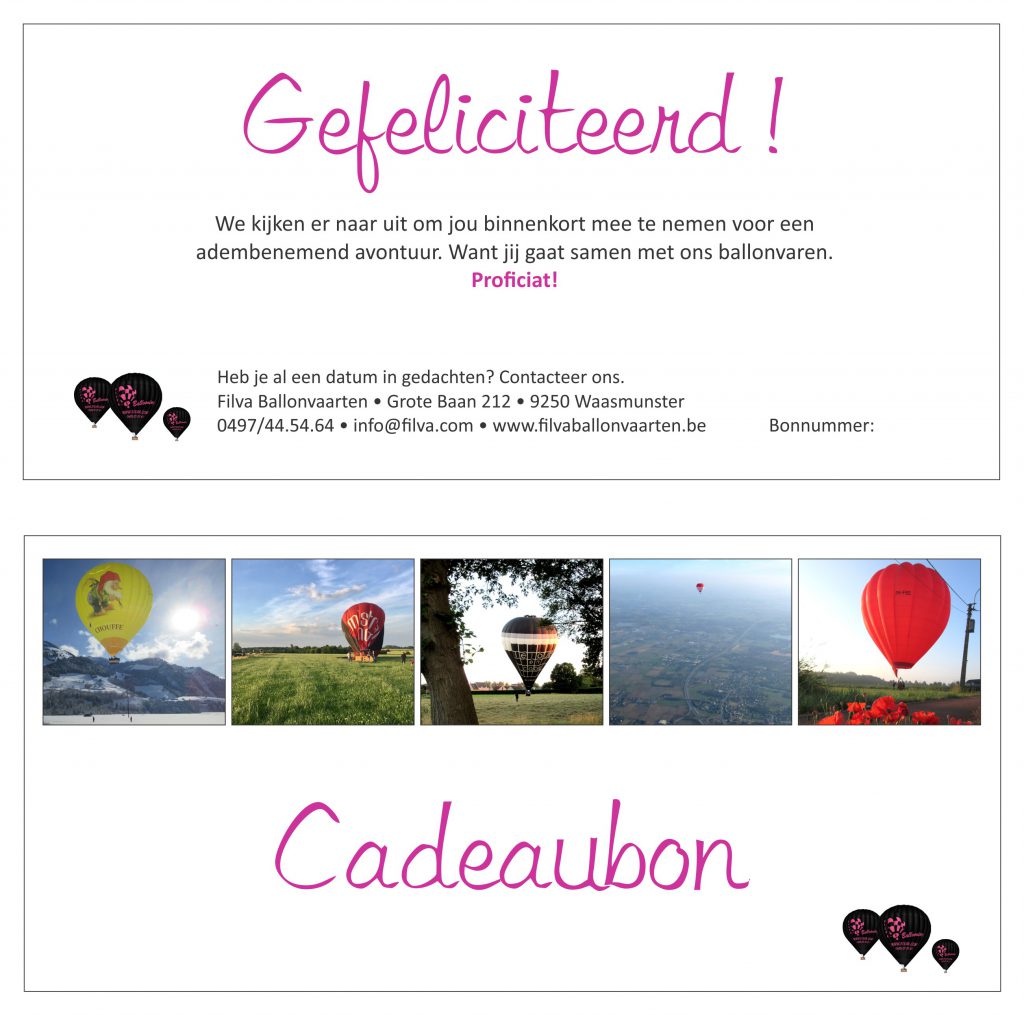 Filva Ballonvaarten | Specimen cadeaubon