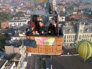 Balllonvlucht boven Sint-Niklaas tijdens de Vredefeesten samen met Filva Ballonvaarten in het Waasland.