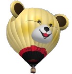 Een leuke beer als warme luchtballon.